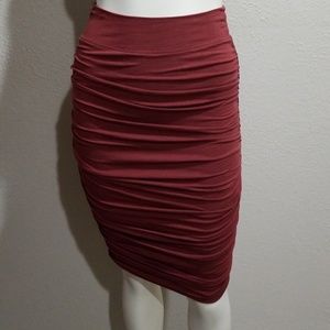 Burgundy Body con skirt